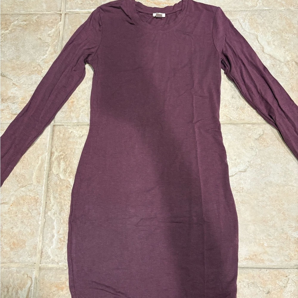 Purple Long Sleeve Dress